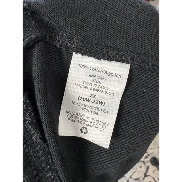 *New Terra & Sky Capri Pant Womens Plus 2X Black Casual Pull On Drawstring - Picture 5 of 6